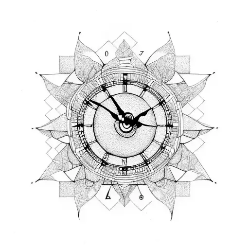 Clock show birth to death  tattoo design idea