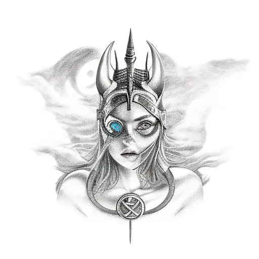 norse mythology freya the goddess tattoo design idea
