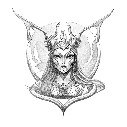 norse mythology freya the goddess tattoo design idea