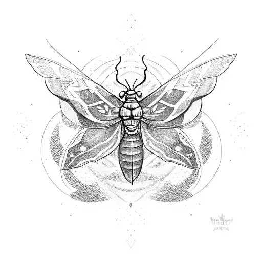 evil dark moth tattoo design idea