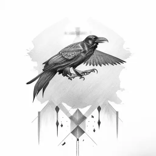 Raven tattoo design idea
