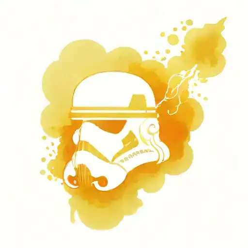 Peter Pan Body with a Storm Trooper Helmet tattoo design idea