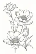 gerber daisy and tulip flower tattoo design idea