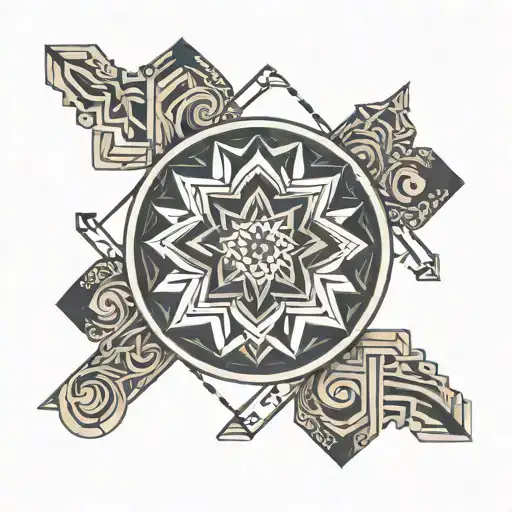 sandevistan simple lines back tattoo design idea