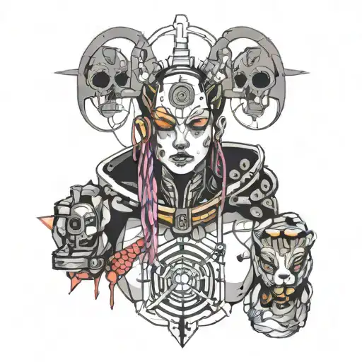 cyberpunk sandevistan tattoo design idea