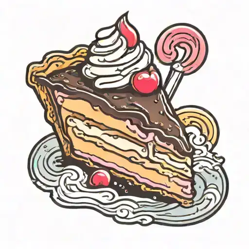 Neapolitan ice cream slice 3 colors tattoo design idea
