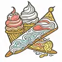 Neapolitan ice cream slice 3 colors tattoo design idea