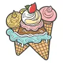 Neapolitan ice cream slice 3 colors tattoo design idea
