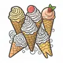Neapolitan ice cream slice 3 colors tattoo design idea