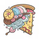 Neapolitan ice cream slice 3 colors tattoo design idea