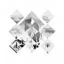 A collage of BTS and Seventeen album covers tattoo design idea