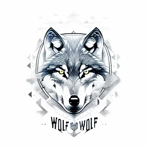 wolf with shield tattoo design idea