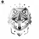 wolf with shield tattoo design idea