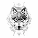 wolf with shield tattoo design idea