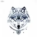 wolf with shield tattoo design idea
