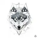 wolf with shield tattoo design idea