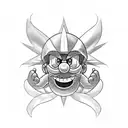 super mario enemies tattoo (greaper, thwomp, bullet bill, boo, bob-omb, tartosso, goomba skeleton) tattoo design idea