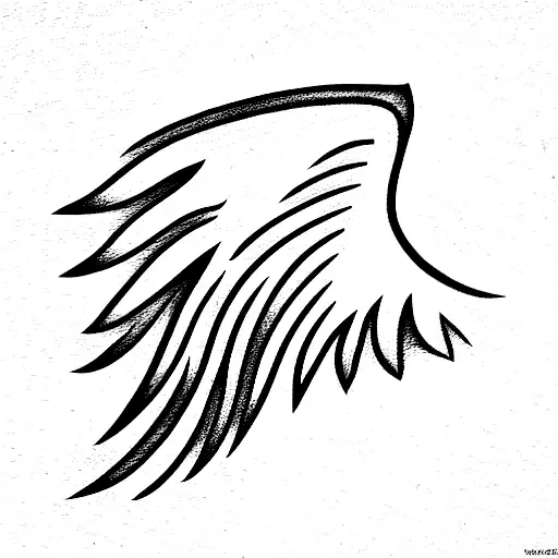 Angel wings with the letters JIP tattoo design idea
