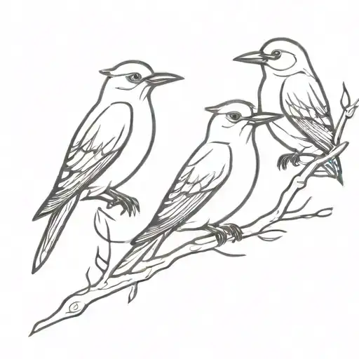 three little birds tattoo design idea