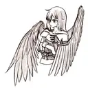 wing for right chest and upper arm  tattoo design idea