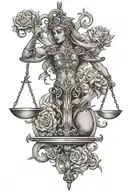 Libra and cancer zodiac sign tattoo design idea