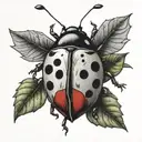 ladybug flying tattoo design idea