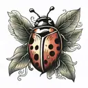 ladybug flying tattoo design idea