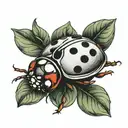 ladybug flying tattoo design idea