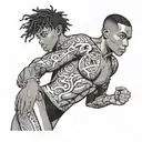 muscular black boy in speedo tattoo design idea