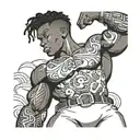 muscular black boy in speedo tattoo design idea