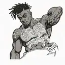 muscular black boy in speedo tattoo design idea