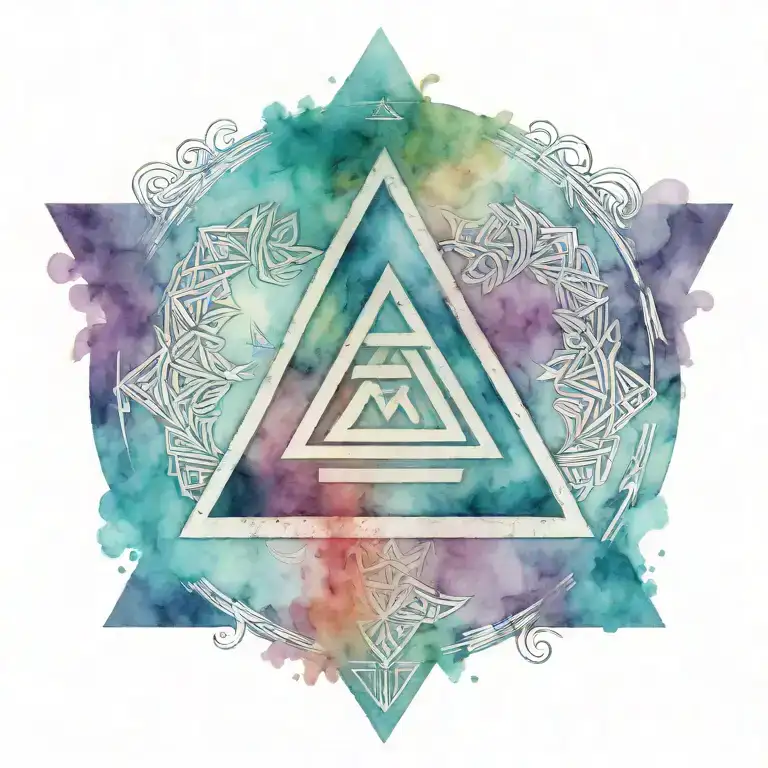 valknut with elder futhark runes around it  tattoo design idea