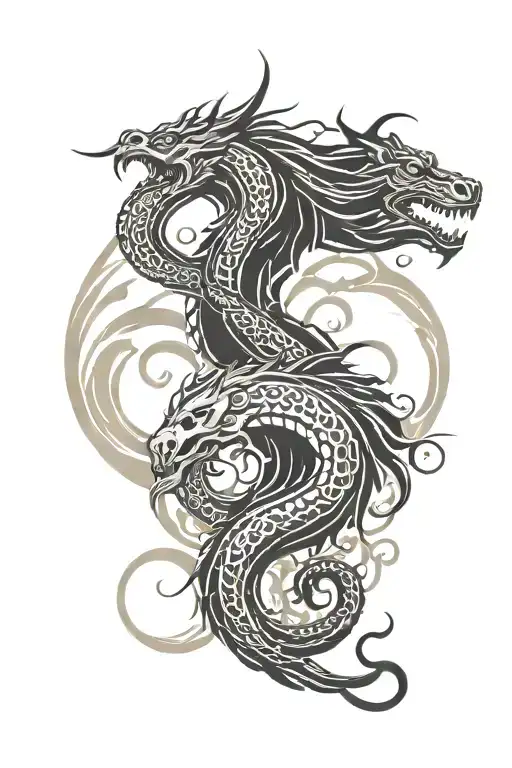 sleipnir and jormungandr yggdrasil for back tattoo design idea