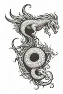 sleipnir and jormungandr yggdrasil for back tattoo design idea