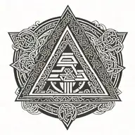 valknut with elder futhark runes around it  tattoo design idea
