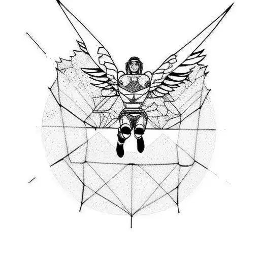 icarus falling through space  tattoo design idea