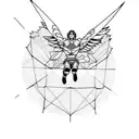 icarus falling through space  tattoo design idea
