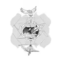 icarus falling through space  tattoo design idea