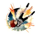 icarus falling through space  tattoo design idea