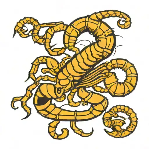 scorpion with letter A tattoo tattoo design idea