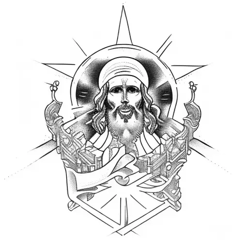 Jezus, sunshine  tattoo design idea