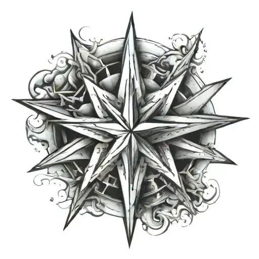 northern star tattoo design idea