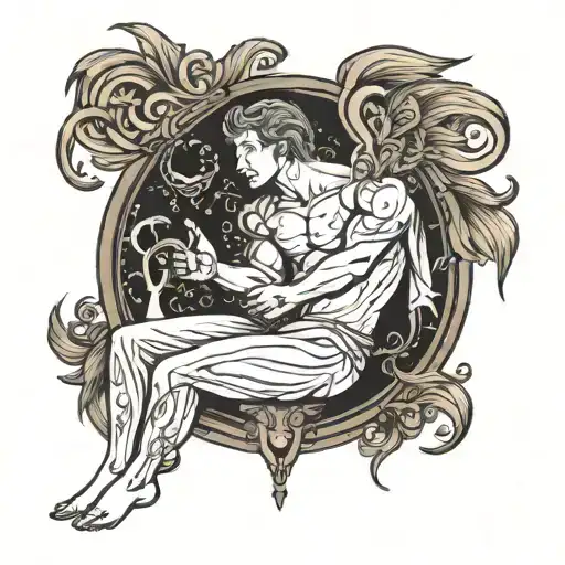 virgo, male, dominance, power, love tattoo design idea