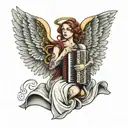 accordion angel tattoo design idea