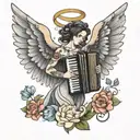 accordion angel tattoo design idea