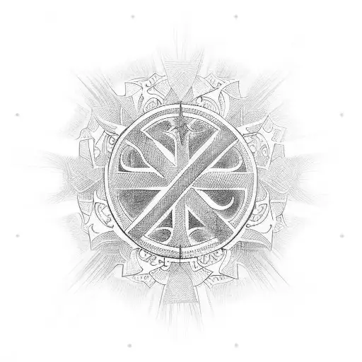 Christian Cross tribal tattoo design idea