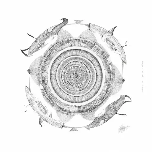 manta rey spiral drawing  tattoo design idea