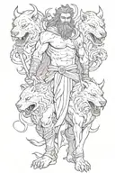God Hades with Cerberus tattoo design idea
