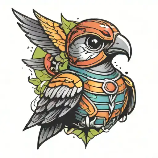 power ranger pigeon tattoo design idea