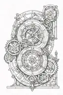 steampunk clock face tattoo design idea